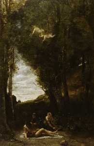 Jean Baptiste Camille Corot - Saint Sebastian in a Landscape