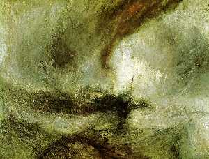 William Turner - Show Storm - Seam-Boat off a Harbour's Mouth Making Signals in Shallow Water, and Going by the Lead. The Author was in this Storm on the Night the Ariel Left Harwich - (own a famous paintings reproduction)