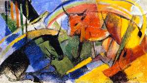 Franz Marc - Small Picture with Cattle