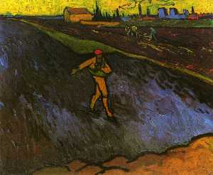 Vincent Van Gogh - The Sower: Outskirts of Arles in the Background