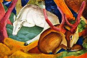 Franz Marc - Stags in the Woods