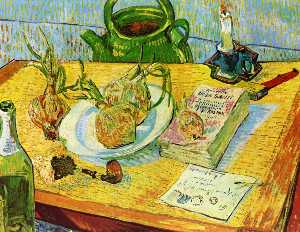 Vincent Van Gogh - Still Life: Drawing Board, Pipe, Onions and Sealing Wax