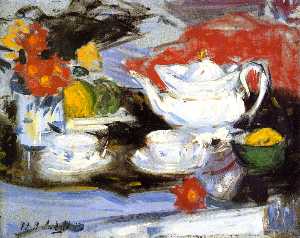 Francis Campbell Boileau Cadell - Still LIfe with White Teapot