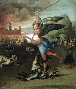 Raphael (Raffaello Sanzio Da Urbino) - St Michael and the Dragon