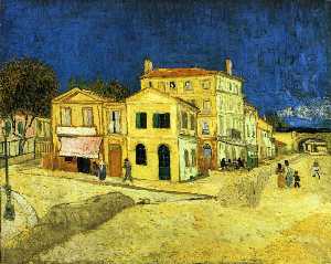 Vincent Van Gogh - The Street, the Yellow House - (own a famous paintings reproduction)