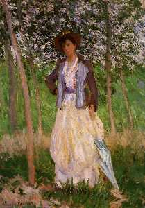 Claude Monet - The Stroller (Suzanne Hoschede) (also known as Taking a Walk)