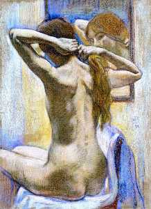 Theo Van Rysselberghe - Study of Nude (also known as From the Back: Wiman in Mirror)