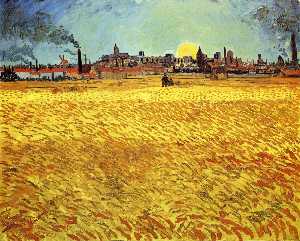 Vincent Van Gogh - Sunset: Wheat Fields near Arles