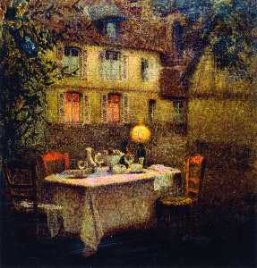 Henri Eugène Augustin Le Sidaner - The Table, Gerberoy
