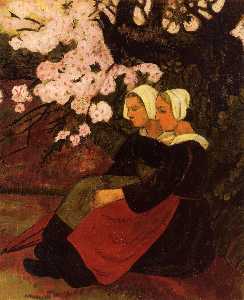 Paul Serusier - Two Breton Women under a Flowering Apple Tree