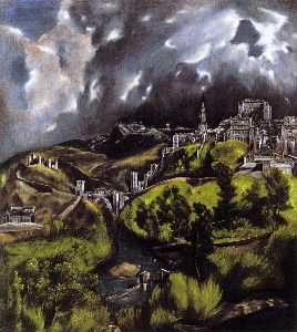 El Greco (Doménikos Theotokopoulos) - A View of Toledo