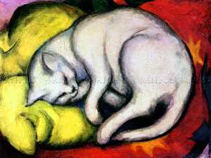 Franz Marc - The White Cat (also known as Tom Cat on Yellow Pillow)