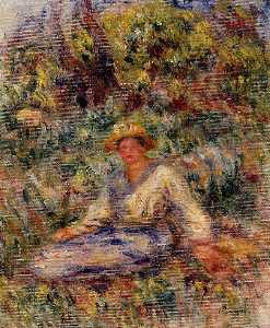 Pierre-Auguste Renoir - Woman in Blue in a Landscape