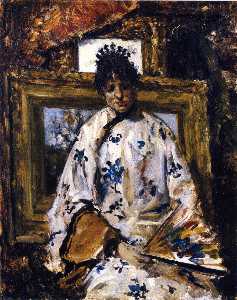 William Merritt Chase - Woman in a Chinese Robe