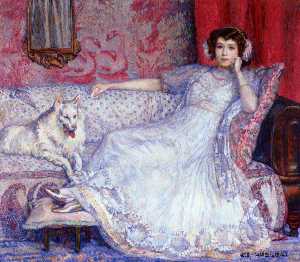 Theo Van Rysselberghe - The Woman in White (also known as Portrait of Madame Helene Keller)