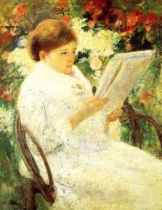 Mary Stevenson Cassatt - Woman Reading in a Garden
