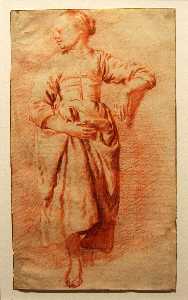 Adriaen Van De Velde - Study of a Woman in Peasant Dress