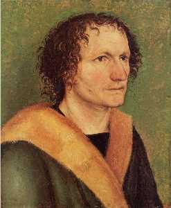 Albrecht Durer - Male portrait before green base