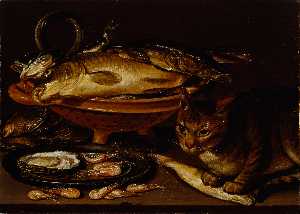 Clara Peeters - Still Life Of Fish And Cat