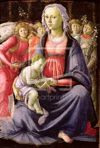 Sandro Botticelli - The Virgin And Child Surrounded By Five Angels
