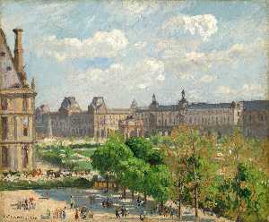 Camille Pissarro - Place du Carrousel, the Tuileries Gardens.