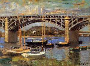 Claude Monet - Bridge over the Seine Sun