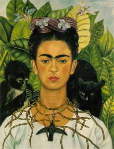 Frida Kahlo - Self portrait with Thorn Necklace and Hummingbird