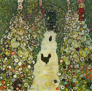Gustave Klimt - Garden Path with Hens