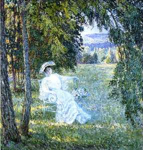 Henri Lebasque - Madame Vian Seated in the Park