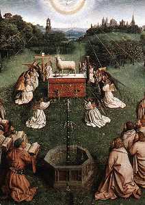 Jan Van Eyck - The Ghent Altarpiece Adoration of the Lamb (detail centre)