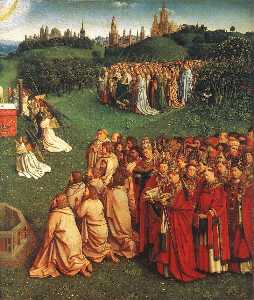 Jan Van Eyck - The Ghent Altarpiece Adoration of the Lamb (detail right)