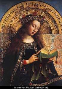 Jan Van Eyck - the ghent altarpiece virgin mary (detail)