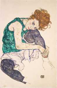 Egon Schiele - Sitting Woman With Bent Knee
