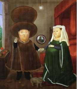 Fernando Botero Angulo - les époux Arnolfini d'après Van Eyck