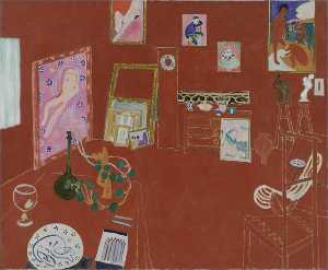 Henri Matisse - L-Atelier rouge Huile sur Toile - (181x219)