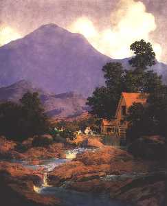 Maxfield Parrish - Thy Rocks and Hills