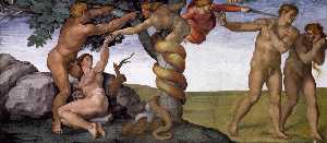 Michelangelo Buonarroti - Sistine Chapel Ceiling Genesis The Fall and Expulsion from Paradise The Expulsion