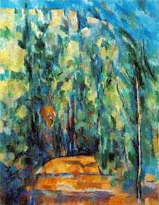 Paul Cezanne - bend in forest road )