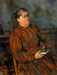Paul Cezanne - woman in red-striped dress