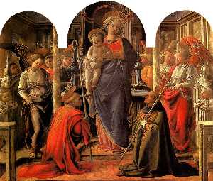 Fra Filippo Lippi - and Child with St Fredianus and St Augustine