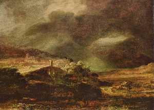 Rembrandt Van Rijn - Stormy landscape