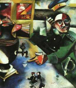 Marc Chagall - The Soldier Drinks, oil on canvas, The Solo