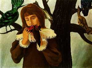 Rene Magritte - Young girl eating a bird