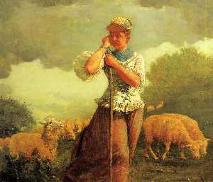 Winslow Homer - The Shepherdess of Houghton Farm