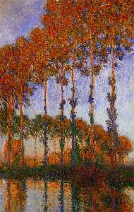 Claude Monet - Poplars on the Banks of the River Epte, Sunset