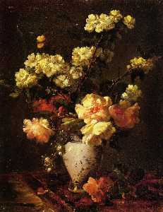 Antoine Vollon - Peonies and Apple Blossoms in a Chinese Vase