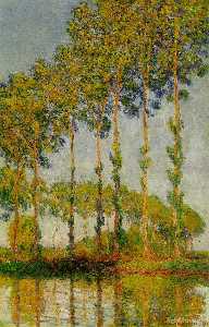 Claude Monet - Poplars along the River Epte, Autumn [1891]