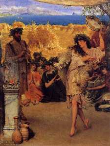 Lawrence Alma-Tadema - A Harvest Festival (also known as A Dancing Bacchante at Harvest Time)
