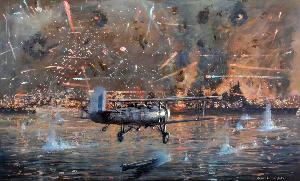 Charles David Cobb - Taranto Harbour, Swordfish from -Illustrious- Cripple the Italian Fleet, 11 November 1940