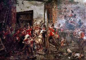 Robert Gibb - Closing the Gates at Hougoumont, 1815